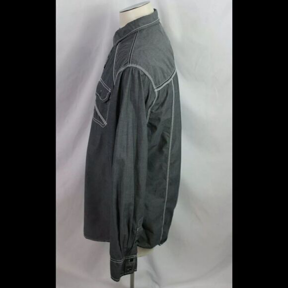 Buckle BKE Gray Button Front Long Sleeve Mens Athletic Fit XL. - Picture 2 of 7